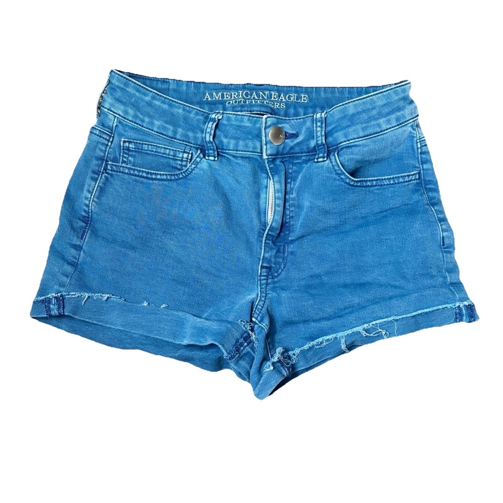 American Eagle Women's Blue Super Super‎ Stretch High Rise Summer Shorts Size 6